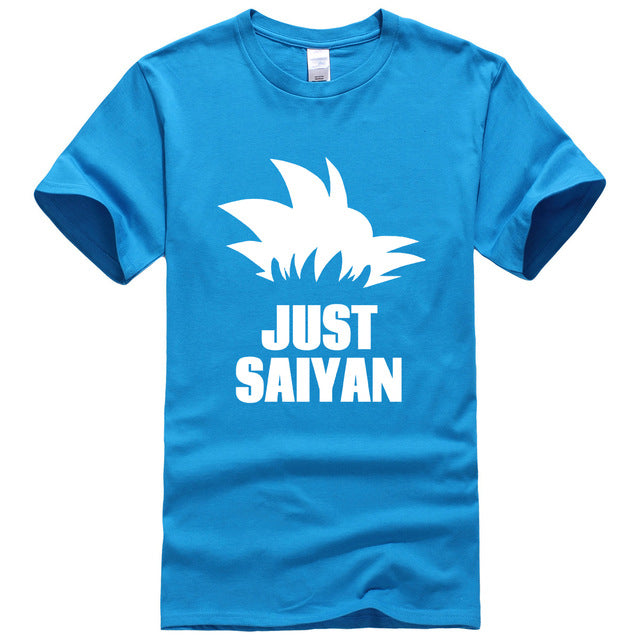 T-Shirt Manga Dragon Ball Z Just Saiyan bleu ciel