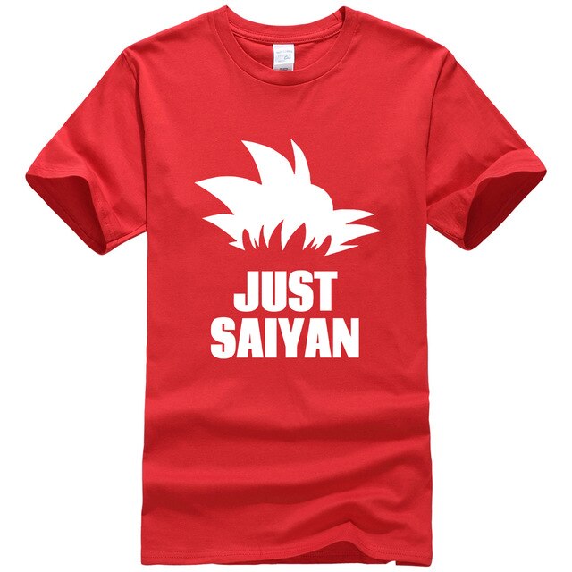 T-Shirt Manga Dragon Ball Z Just Saiyan rouge logo blanc