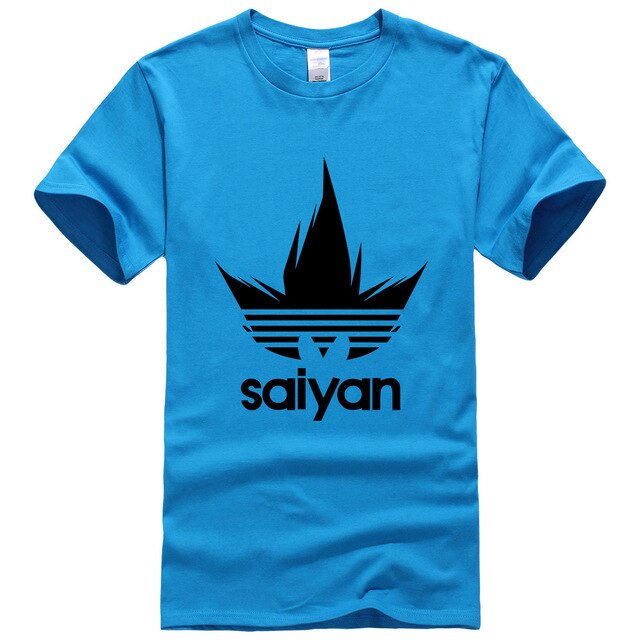 T-Shirt adidas Dragon Ball bleu ciel logo noir