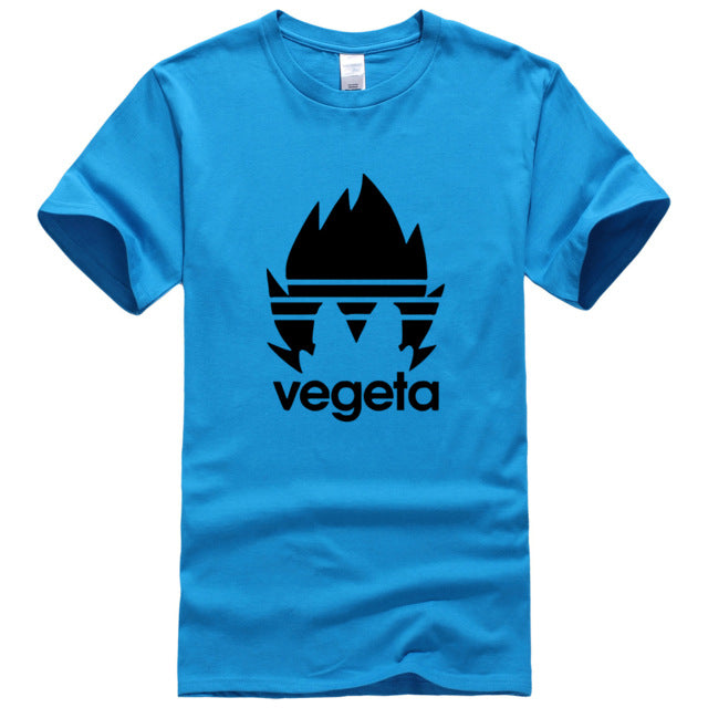 T-Shirt Manga Vegeta Dragon Ball bleu ciel logo noir